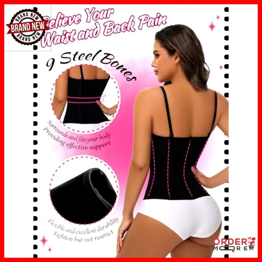 Waist Trainer Corset Tummy Control Shapewear Bustier Tank Top Adjustable Straps